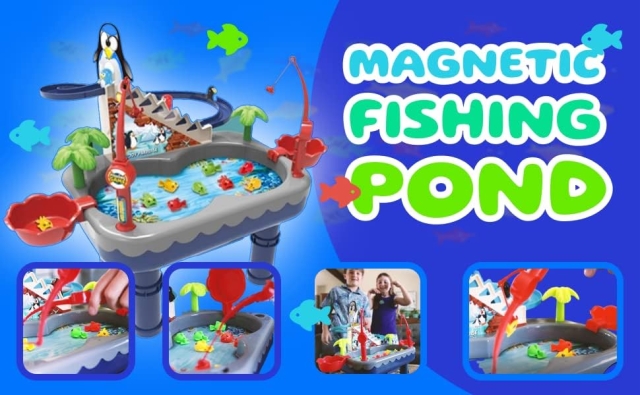 Kids Tido Toy Fishing Game - Electronic Slide Magnetic Pond